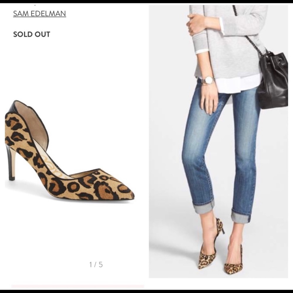 Sam Edelman ‘Onyx’ Half d’Orsay Leopard Pump